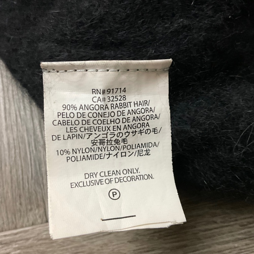 Vintage Armani Exchange Sweater Womens Small Black Angora Blend Knit Y2K Logo - Picture 6 of 8